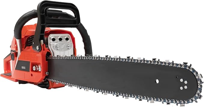 Gas Powered Chainsaw, 2-Cycle Petrol Handheld Cordless Chain Saw Portable Garden Trimming Tools for Outdoor Courtyard Household Forest Tree Wood Cutting (20" 52CC 2.2KW)