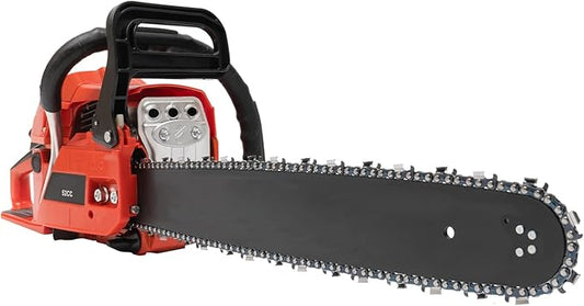 Gas Powered Chainsaw, 2-Cycle Petrol Handheld Cordless Chain Saw Portable Garden Trimming Tools for Outdoor Courtyard Household Forest Tree Wood Cutting (20" 52CC 2.2KW)