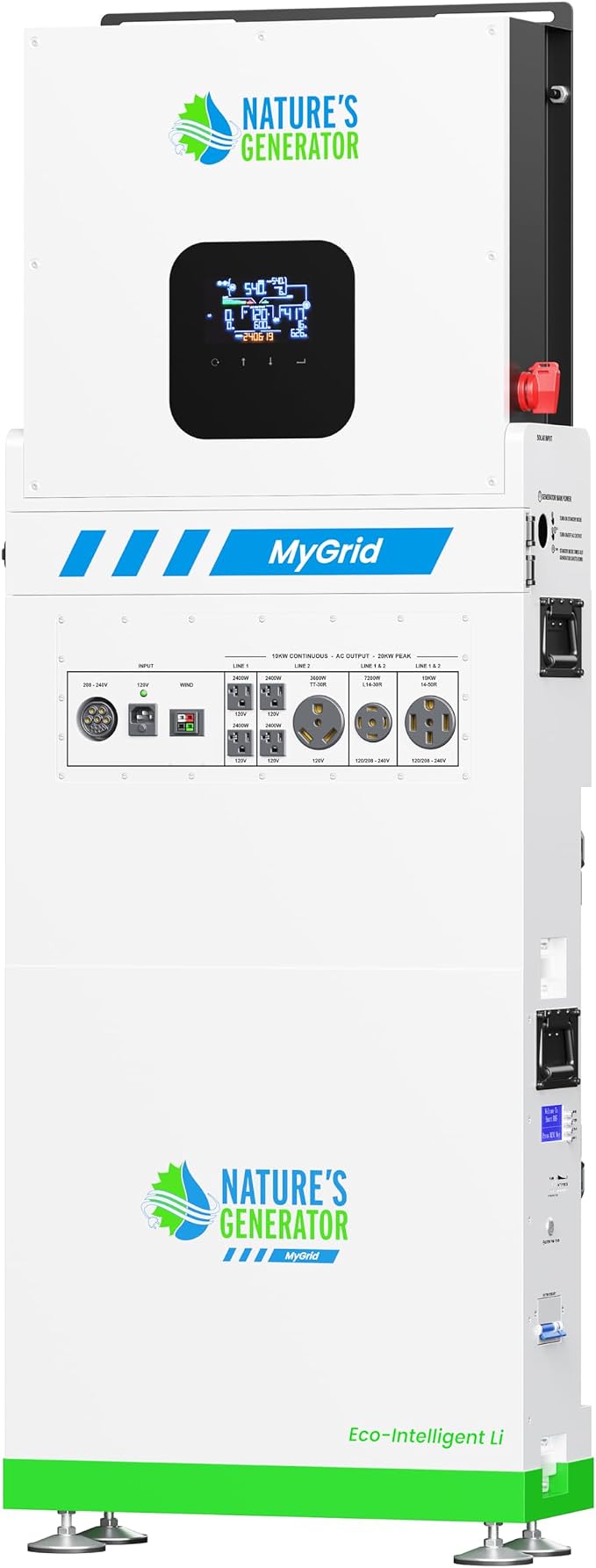 Nature’s Generator Mygrid Lithium 10K Solar Generator with 50A Automatic Transfer Switch