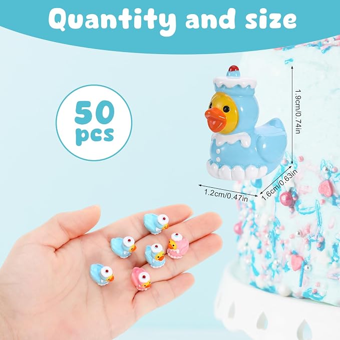 30 Pcs Cake Ducks, Mini Cake Resin Ducks Bulk, Cute Toy Figures for Birthday Party Favors, Themed Decor, Kids Gift Collection (Cake Duck)