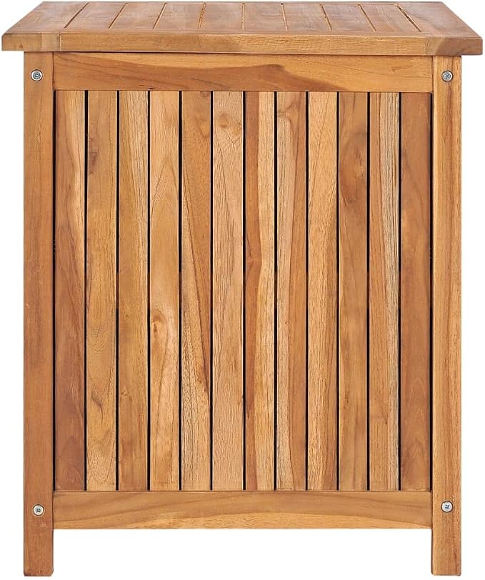 Wooden Deck Box Large Outdoor Storage for Patio Furniture, Garden Tools, Pool Supplies, Outdoor Backyard Patio Storage Deck Box Container, 23.6"x19.7"x22.8" Solid Teak Wood