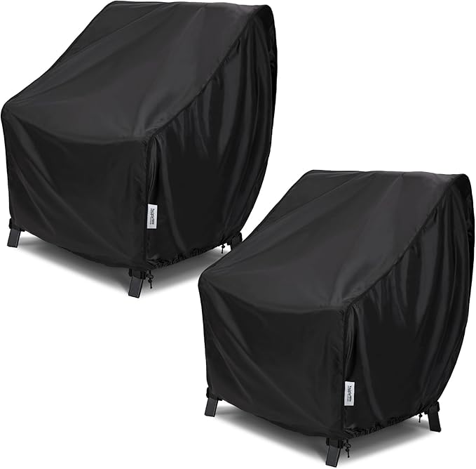 Outdoor Chair Covers Waterproof UV Resistant Universal Fit 33x34x31 inches Heavy Duty Oxford Fabric for Patio Furniture Chairs, Rocking Chairs, Black