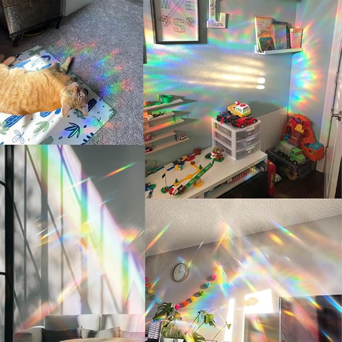 Sun Catchers Indoor Window, Acrylic Rainbow Suncatcher Window Hanging Decoration for Living Room Bedroom Summer Home Balcony Ornaments Decoration (SC096)