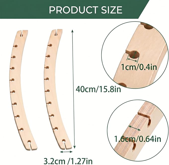 2 PCS Detachable Hammock Spreader Bars, Durable Wooden Crossbars for Hanging Hammocks, Sturdy and Lightweight Replacement Accessories Bars for Patio, Camping, Backyard and Porch