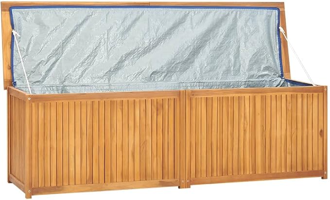 Solid Wood Outdoor Storage Bench,Solid Teak Wood Garden Deck Box Patio Storage Box with Liftable Top Outdoor Wooden Storage Container for Patio,Backyard,Poolside, 68.9"x19.7"x21.7" -AA