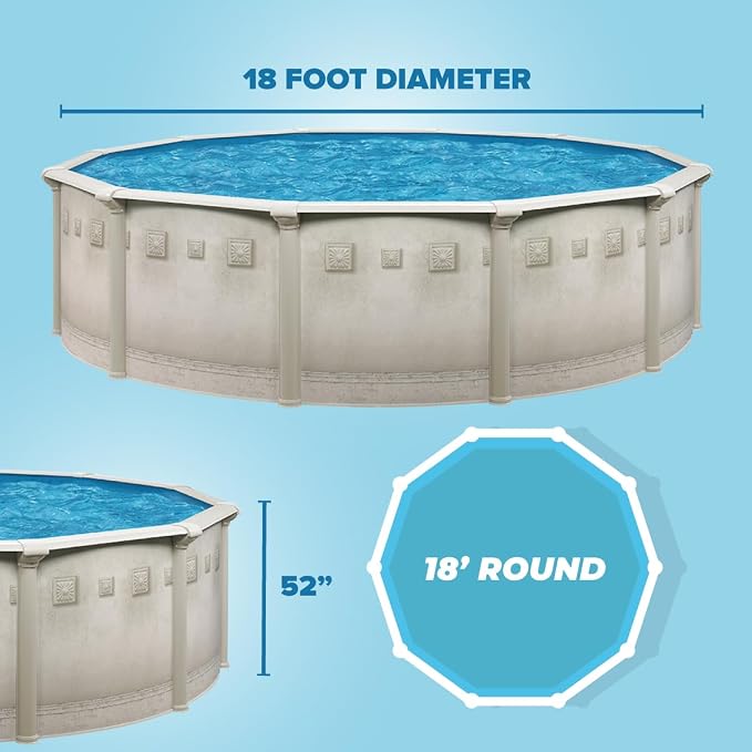 Laredo 18' x 52" SPR+ Easy-Build Steel above Ground Swimming Pool Kit by WaterThat
