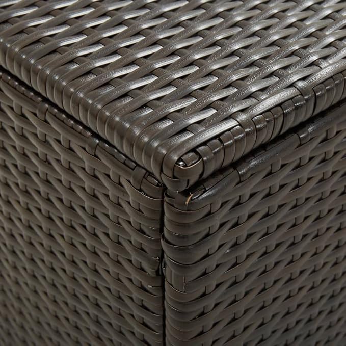 Patio Storage Box Deck Storage Box Outdoor Storage Box Indoor Wicker Storage Bin for Patio Furniture Cushions, Pillows, Garden Tools, Poly Rattan Brown, 78.7"x19.6"x23.6"