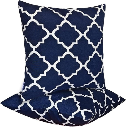 JMGBird Navy Blue Outdoor Pillows Waterproof Outdoor Pillow Cover with Insert