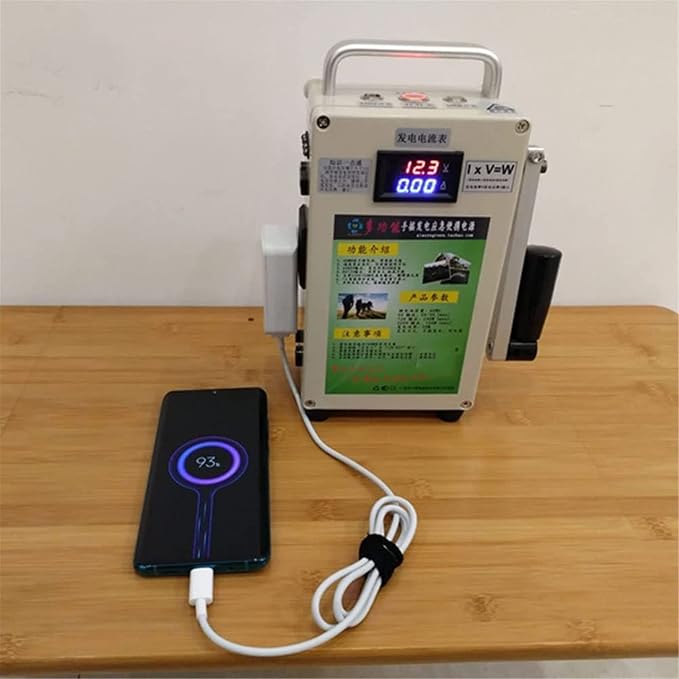 Outdoor Generator Portable Hand Crank Generator,150w 110v 220v 15000mah Small Hand Crank Generator,Used for Mountaineering,Travel,Hiking,Camping,Emergency,Power Outage,110V