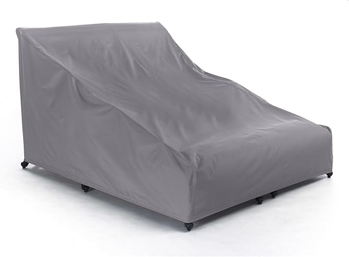 Covermates Elite Double Chaise Lounge Cover – Weather-Resistant Polyester Outdoor Furniture Cover with Mesh Vents, Drawcord Hem, Buckle Straps, UV Protection, Double 66W x 89D x 38H, Charcoal