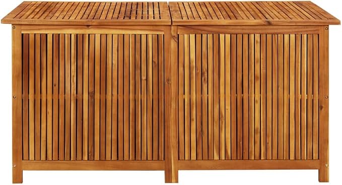 Patio Storage Box Outdoor Solid Acacia Wood Deck Box Wooden Outdoor Storage Organization Box with Lid Storage Bench and Waterproof Lining for Garden,Patio,Backyard,59.1"x31.5"x29.5"