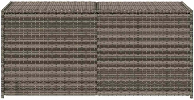 74.8 Gal Garden Storage Box, Gray PE Rattan Patio Storage Box with Water-Proof Bag and Gas Spring Lid, Large Outdoor for Cushions and Blankets