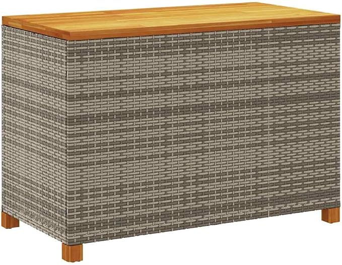 Garden Storage Box Grey and Brown Storage Bin Garden Tool Box for Balcony Deck