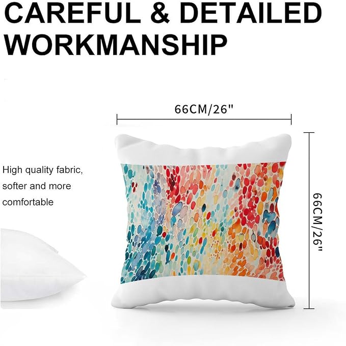 Make It Rain Fiesta Pillowcase Rainbow Colorful Pillow Covers 26x26 INRetro Accent Outdoor Garden Decoration for Bedroom Sofa Bench Porch