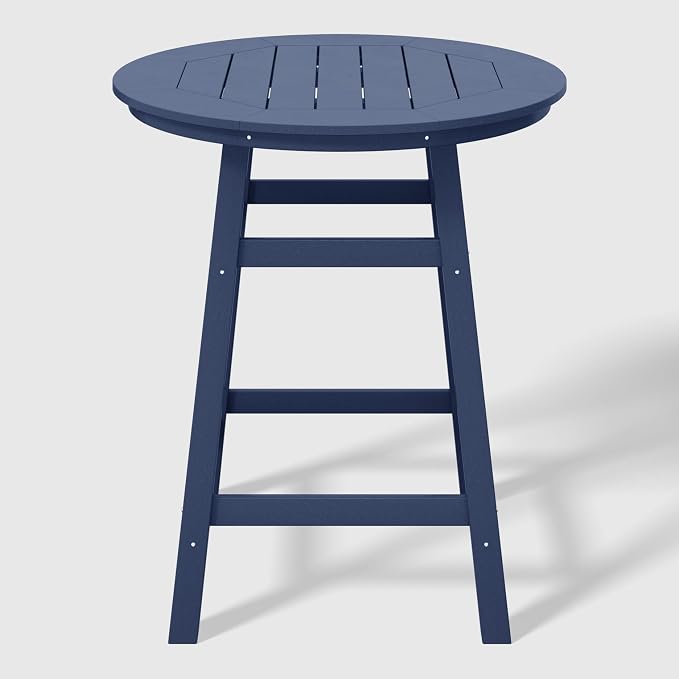 WestinTrends Malibu 5-Piece HDPE Outdoor Patio Dining Bar Bistro Table Set with Counter High Round Bar Stools