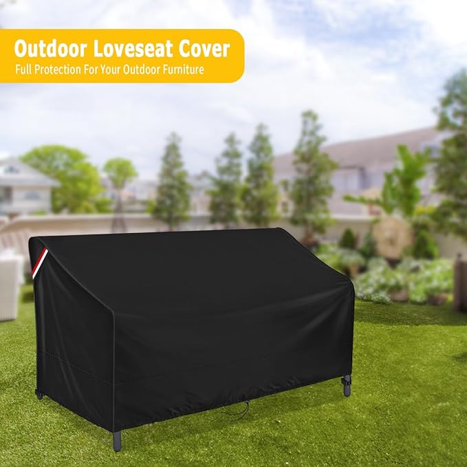 Outdoor Sofa Cover, 62 Inch Waterproof 3-Seater Bench Covers for Patio Loveseat, Couch, Glider, Heavy Duty Outside Furniture Couch Cover - 62" L x 40" W x 32" H