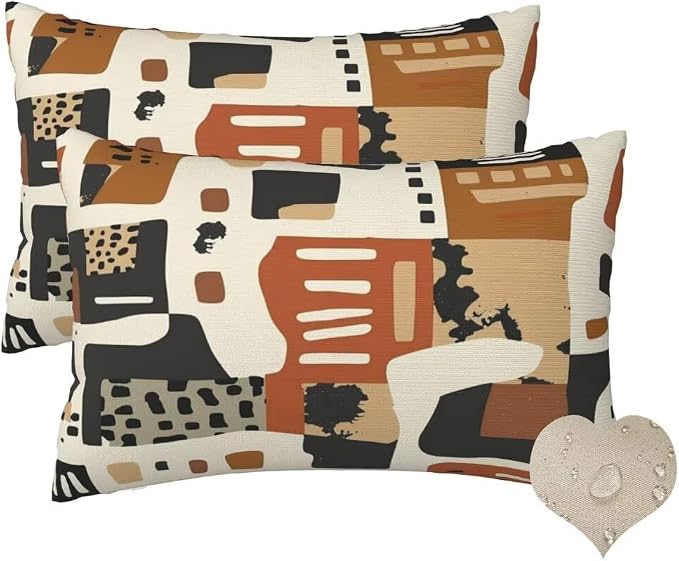 Outdoor Pillows Waterproof Set of 2 Outdoor Pillow Covers 16x32 Inch, Vintage Throw Pillows Nordic Pillow Covers, Garden Decorative Pillows Outdoor Pillows for Patio Furniture Car Home Decor -hs306