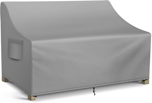 WLEAFJ Patio Sofa Cover Waterproof, 3-Seater Outdoor Sofa, Heavy Duty Deep Lounge Loveseat, Large Lawn Furniture with Air Vent, 79’’ W x 37’’ D x 35’’ H, Grey