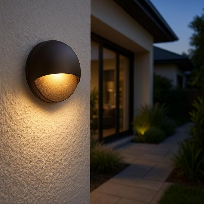 Hinkley Landscape Nuvi Round Low-Voltage Integrated LED Deck Sconce Light, Solid Vinyl Alloy, Dimmable, Mounts Flush on Surface, Safe for Wet Conditions, Black Finish | Low Voltage, Vinyl Alloy, Integrated LED, Flush Mount Surface Light, Wiring Kit, AD...