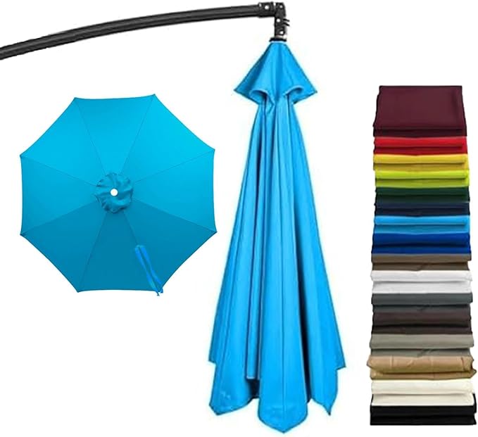 Cantilever Umbrella Replacement Canopy, Patio 8 Ribs Sun Umbrella Cover UV 50+ Protection Waterproof Cantilever for Garden, Backyard, Pool