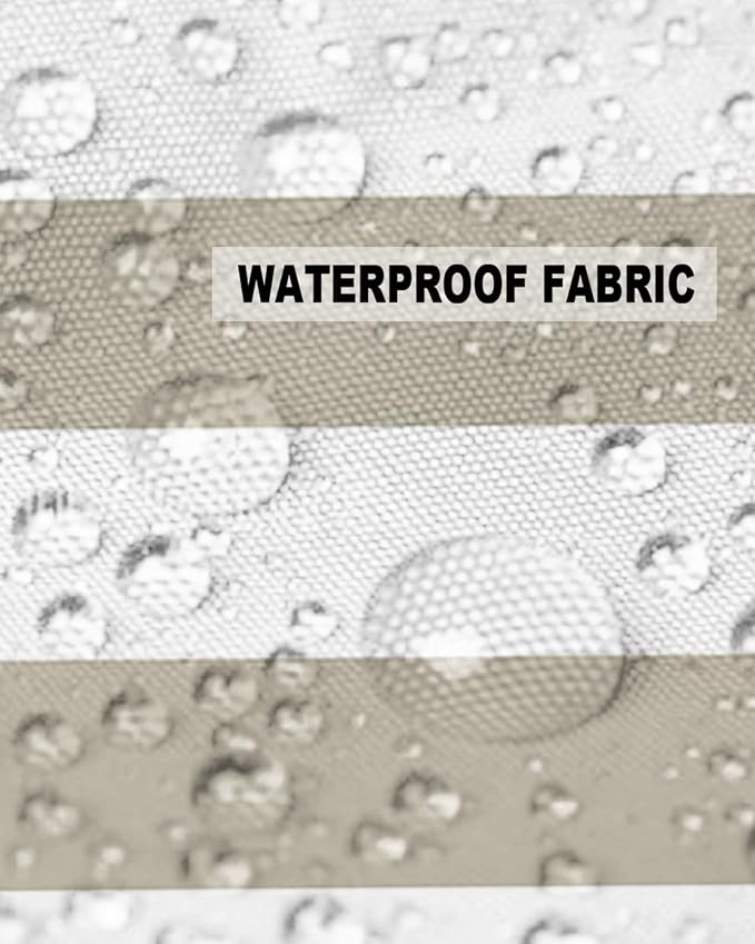 Outdoor Waterproof Pillow Covers for Patio Furniture Classical Striped Decorative Throw Pillow Cover Beige Pillowcases Set of 2 Cushion Case for Sofa Couch Chair Home Decor 20 x 12 Inches