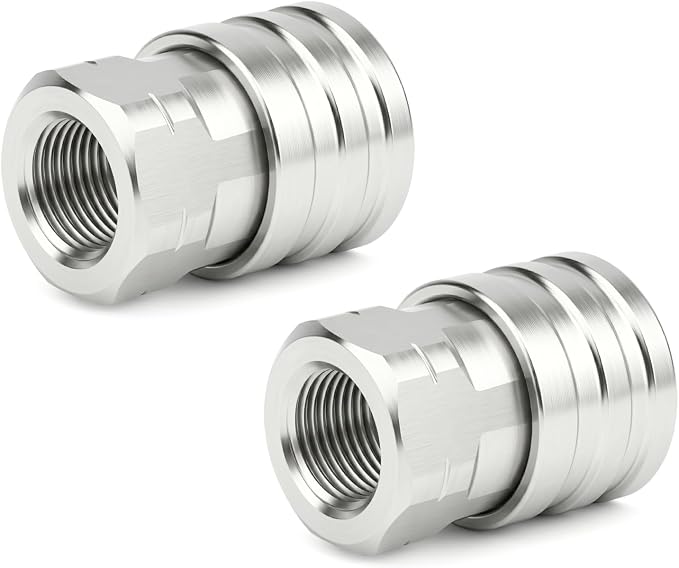 TAISHER 8PCS 304 Stainless Steel 1/4" Female NPT High Pressure Washer Quick Connect Coupler for Pressure Washing Gun Hose Accessories
