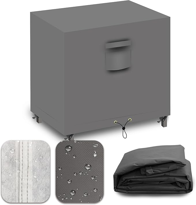 Heavy Duty Patio Furniture Covers Waterproof, 600D Outdoor Furniture Cover Waterproof for Sectional Sofa Couch, Outdoor Dining Table and Chair Set Covers 48''L x 30''W x 35''H, Grey