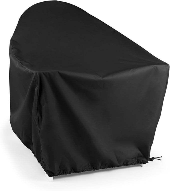Covermates Classic Outdoor Adirondack Chair Cover – Weather-Resistant Vinyl Patio Chair Protector with Elastic Hem & Mesh Vent for All-Weather Outdoor Seating, 32W x 34D x 38H, Black
