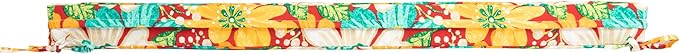 Magpie Fabrics Patio Bench Cushion Cover 45x18x3 Inch, NO Insert! Water Resistant UV Protection Outdoor Swing Loveseat Replacement Cover with Zipper (Embry Red Hibiscus)