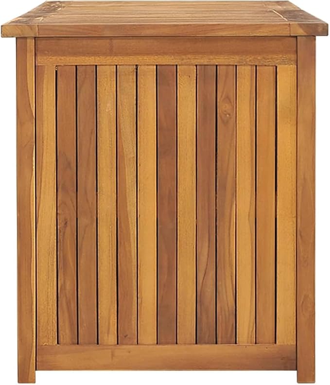 Solid Teak Wood Outdoor Storage Box 59.1"x19.7"x21.7" Weather Resistant Patio Furniture Deck Box with PE Bag for Gardening Tools Pool Toys Cushions