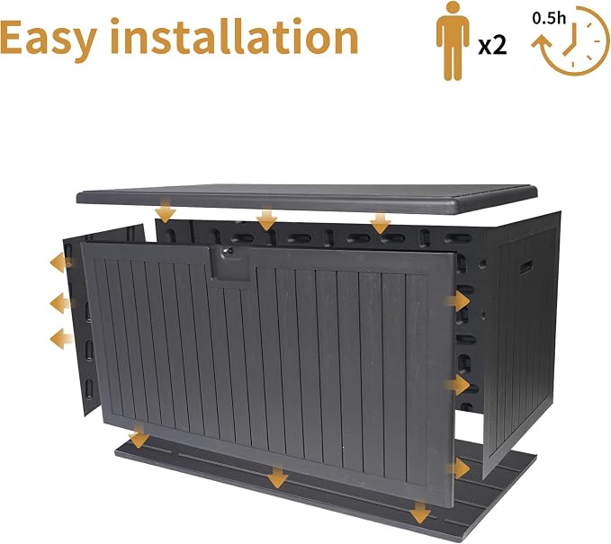 Outdoor Storage Box, 260 Gallon Deck Box Indoor and Outdoor Use, Resin Waterproof Lockable UV Resistant Extra Large Patio Storage Box for Patio Furniture Cushions, Gardening Tools, Pool Accessories