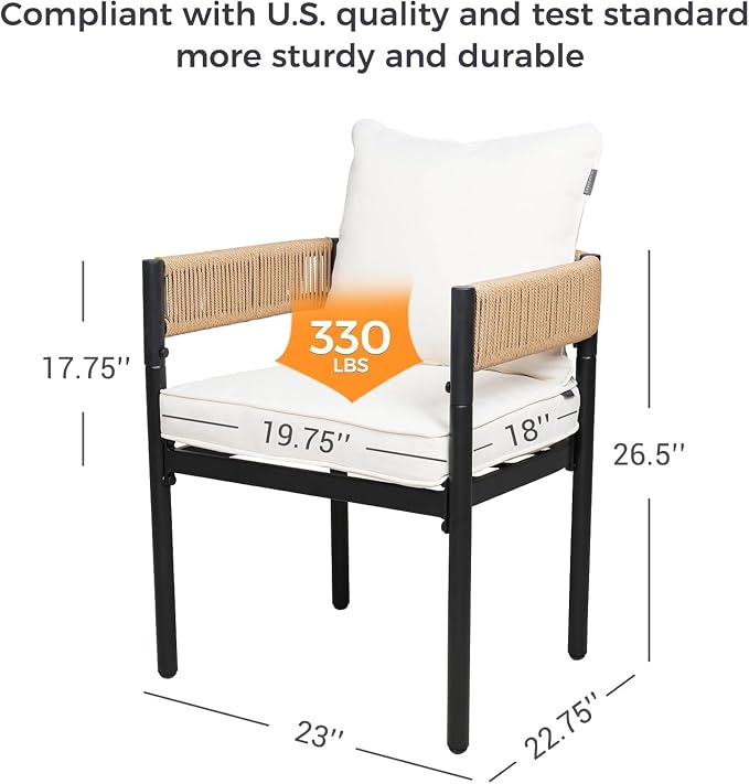 Grand patio 5-Piece Expandable Table Dining Set for 6 to 10, Aluminum Outdoor Dining Table with Glass Tabletop, Metal Woven Wicker Fixed Patio Chairs with Cushions for Yard, Poolside, Deck (Natural)