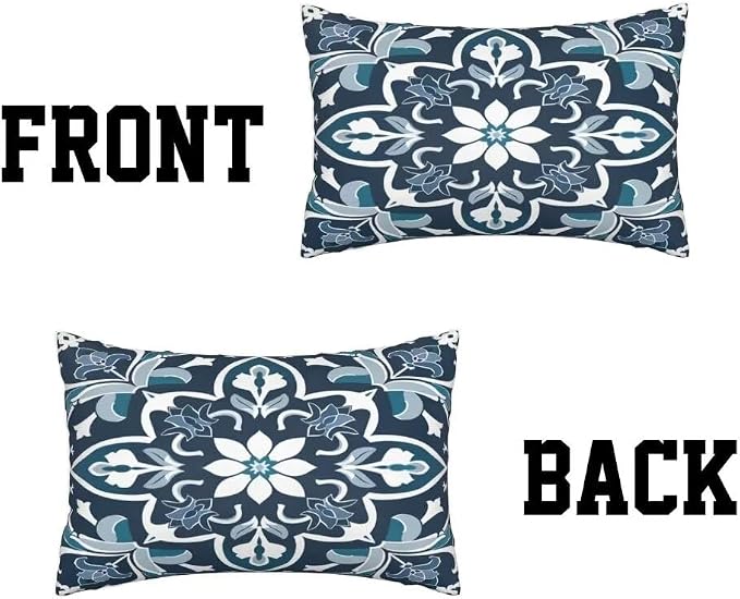 Outdoor Pillows Waterproof Set of 2 Outdoor Pillow Covers 16x24 Inch, Vintage Throw Pillows Boho Pillow Covers, Summer Garden Decorative Pillows Outdoor Pillows for Patio Furniture Home Decor -hs255