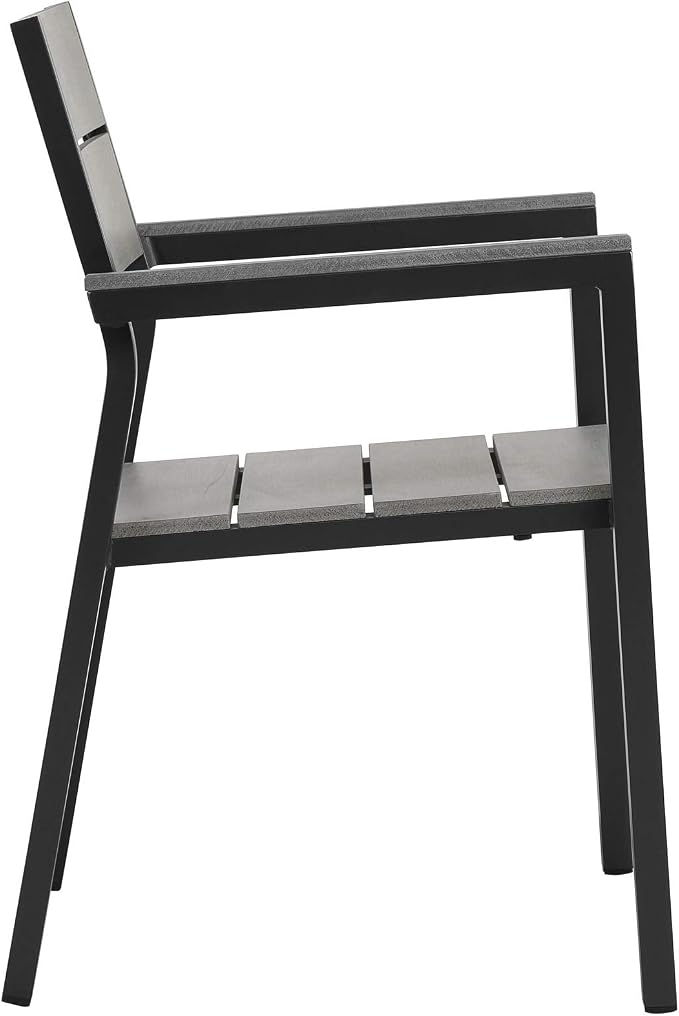 Lexmod Maine 9 Piece Outdoor Patio Dining Set in Brown Gray
