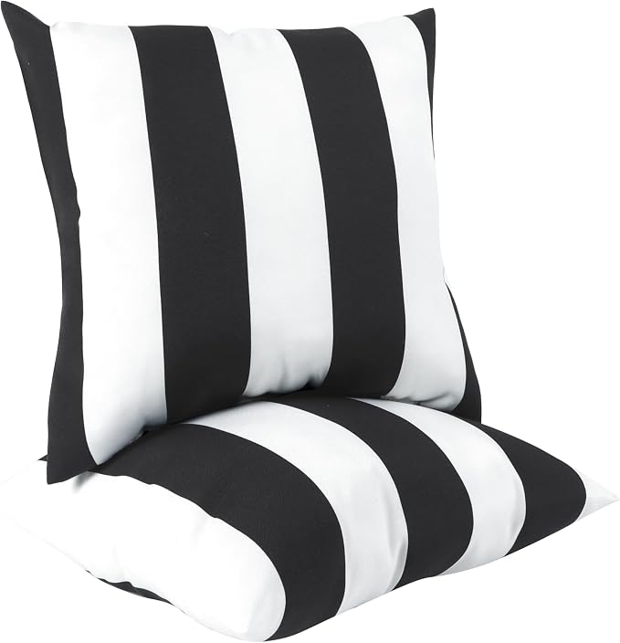 2 Pack Outdoor Throw Pillows, 18x18 Decorative Pillows with Insert, Waterproof Patio Cushions for Garden, Porch, Poolside, Soft Outdoor Pillows Decorative Pillow Covers for Indoor Outdoor
