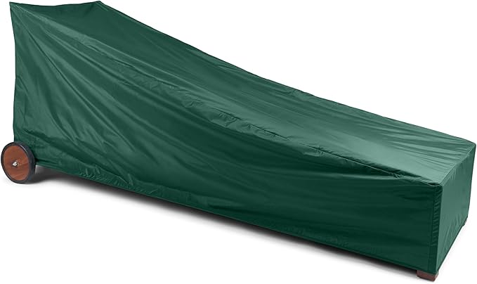 Covermates Classic Chaise Lounge Cover – Weather-Resistant Vinyl Outdoor Furniture Cover with Mesh Vent, Elastic Hem, UV Protection, Lightweight Patio Chair Cover, 32W x 72D x 32H, Green
