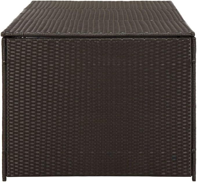 Garden Storage Box Indoor/Outdoor Storage Container and Gardening Tools - Store Items on Patio, Garage, Yard.Poly Rattan 70.8"x35.4"x29.5" Brown