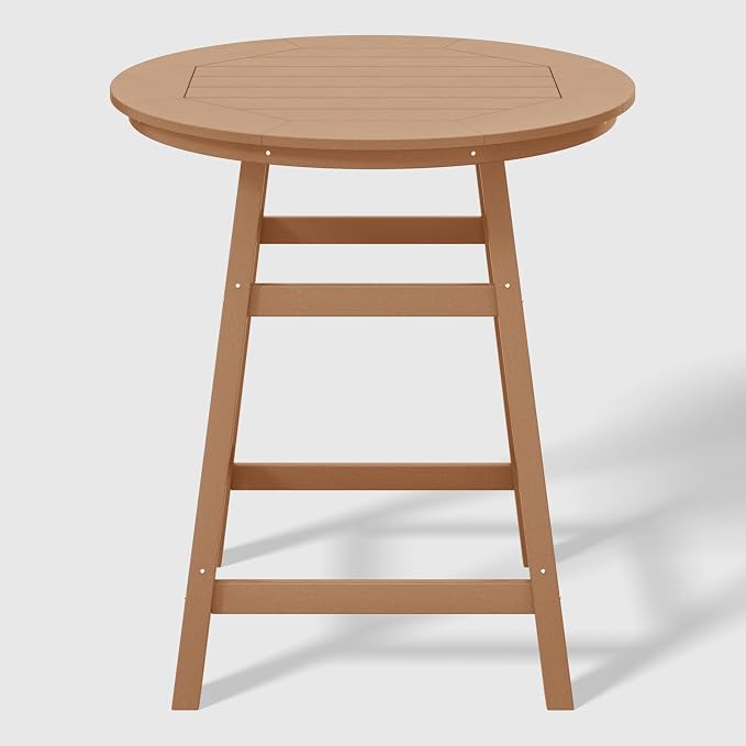 WestinTrends Malibu 5-Piece HDPE Outdoor Patio Dining Bar Bistro Table Set with Counter High Round Bar Stools