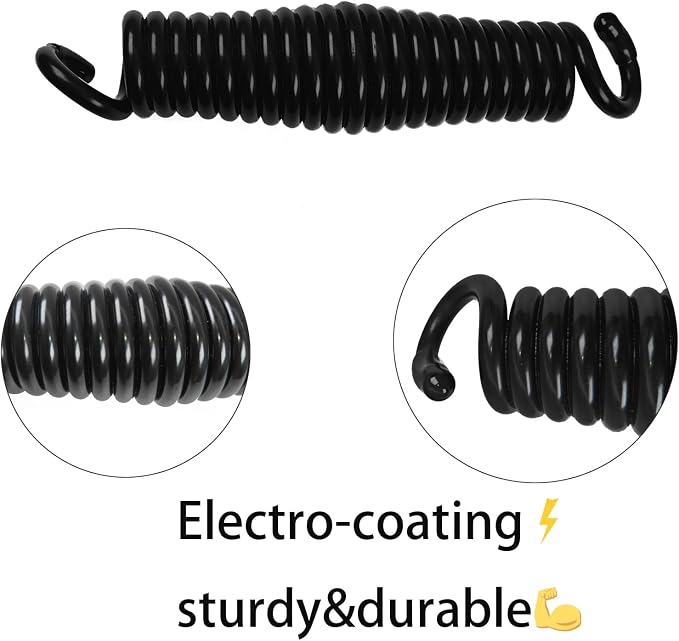 Hammock Chair Porch Swing Springs - Pack of 2 Black Spring 1600Lbs Heavy Duty Hanger Ceiling Mount Spring(Pack of 2)