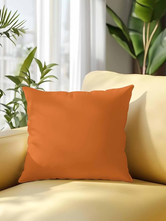 Outdoor Waterproof Throw Pillows Solid Art Minimalist Pure Orange Patio Pillows,Decorative Pillow Covers with Insert,Pillow Cushion Case for Garden Couch Sofa Plain Single Bright Color