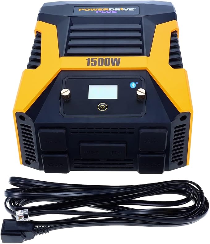 PowerDrive Plus PWD1500P 1500 Watt Power Inverter with Bluetooth(R) Wireless Technology and Remote Control