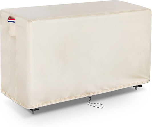 Outdoor Prep Table Cover 60 Inch,Waterproof Patio Outdoor Stainless Steel Metal Grill BBQ Table Cart Cover Dustproof Windproof All Season Pretection for Outdoor Table - 60 x 38 x 28 Inch-Beige