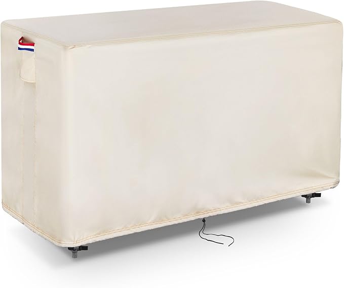 Outdoor Prep Table Cover 30 Inch,Waterproof Patio Outdoor Stainless Steel Metal Grill BBQ Table Cart Cover Dustproof Windproof All Season Pretection for Outdoor Table - 30 x 24 x 20 Inch-Beige