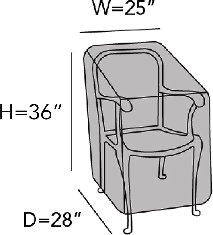 Covermates Classic Outdoor Chair Cover – Heavy-Duty 12-Gauge Vinyl Patio Chair Protector, Weather-Resistant, Elastic Hem, Fits Most Garden & Deck Chairs, 25W x 28D x 36H - Set of 2