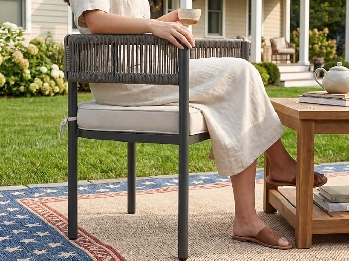 VICLLAX Patio Dining Set for 8-63" Round Table & Cushioned Wicker Seats