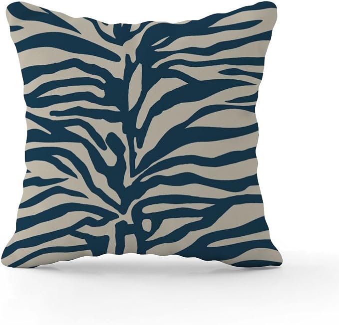Cushion Cases Blue Tiger Print Pillowcase Abstract Animal Tiger Print Pillow Cover Accent Square Couch Sofa Cushion Covers for Patio Furniture Garden 18x18 in
