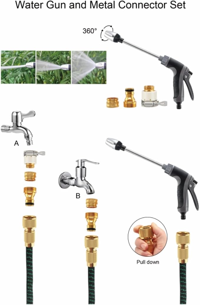 jethose pressure washer nozzle Original - New & Improved 2026 Model, 360° Rotating, Durable Stainless Steel Spray Nozzle (Grey-a,One size)
