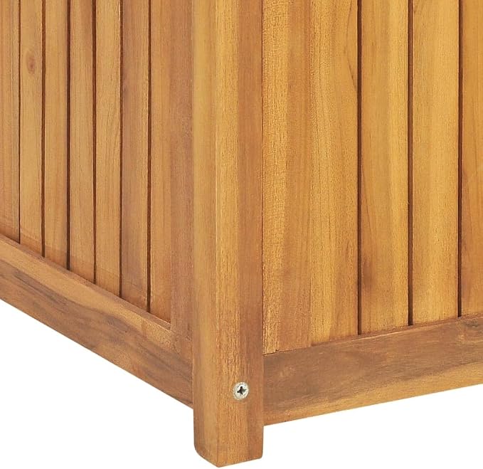 Large Outdoor Patio Storage Box 68.9x19.7x21.7 Inch Solid Teak Wood Garden Chest with Easy Open Lid, Weather Resistant Organizer for Cushions, Tools, Accessories in Yard, Deck, Garage