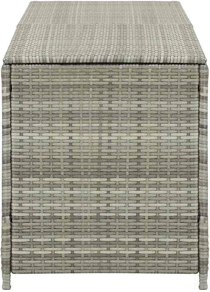 Outdoor Storage Box, Large Patio Deck Box with Zipper Closure, Synthetic Poly Rattan and Steel Frame Garden Organizer, 78.7" x 19.7" x 23.6", Grey