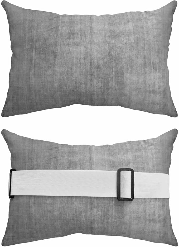 Outdoor Lumbar Pillows 11x16 Set of 2, Vintage Grey Waterproof Throw Pillow Covers with Insert, Modern Abstract Retro Art Decorative Pillowcase Cushion for Couch Sofa Bed